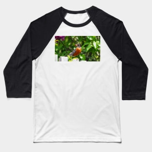 American Robin Carrying Some Fresh Worms Baseball T-Shirt